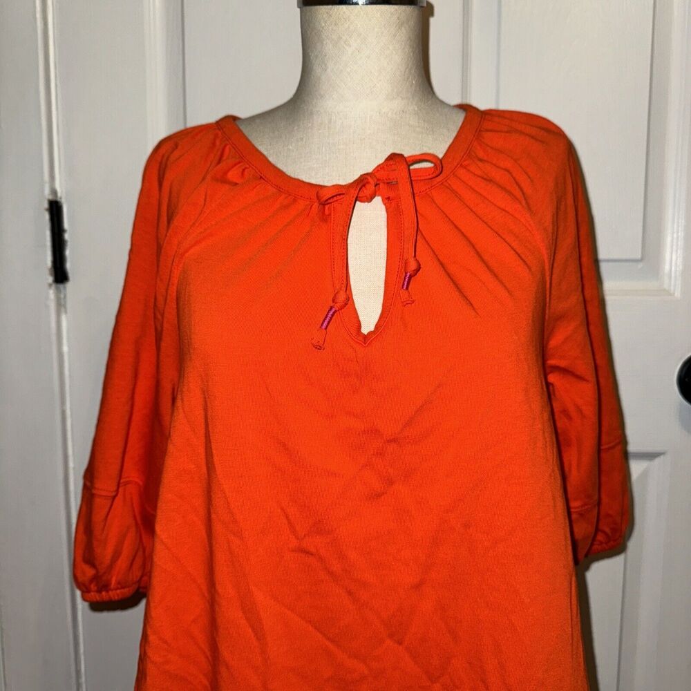 Anthropologie Dress Women’s Size XSP Orange Anais Peasant Boho Shift Puff Sleeve - Picture 2 of 8